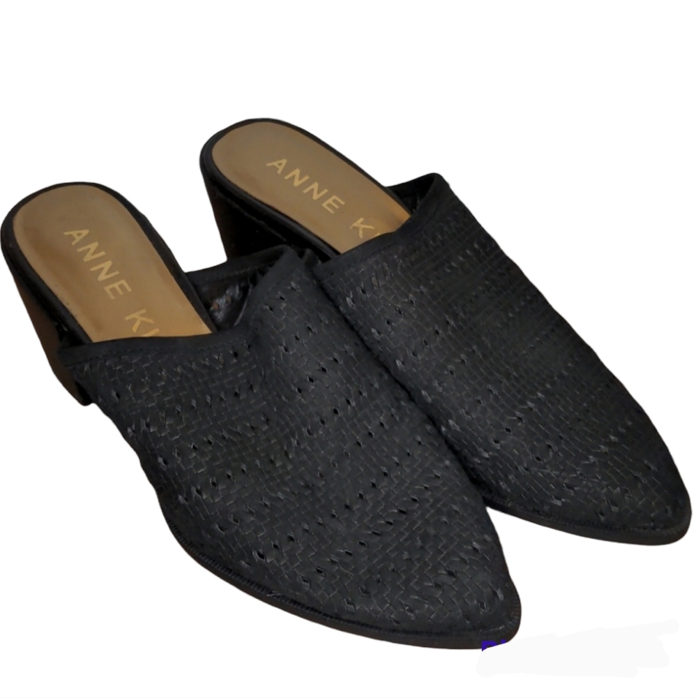 Anne Klein sample black mules